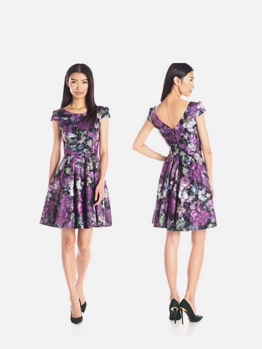 NWT Betsey Johnson Purple Floral Fit & Flare Dress Size 8